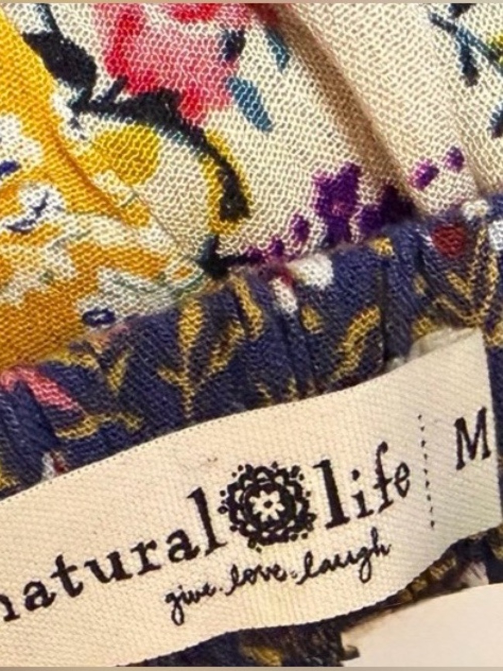 NATURAL LIFE
Valentina Maxi Skirt - Yellow
Cream Floral Boho Minimalist 
Size M - Picture 6 of 8